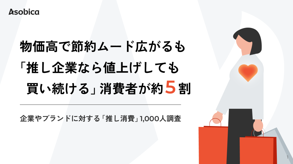 物価高で節約ムード広がるも、「推し企業なら値上げしても買い続ける」消費者が約5割【企業やブランドに対する「推し消費」1,000人調査】